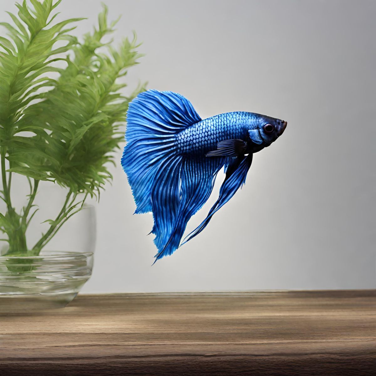 blue betta fish out of tank