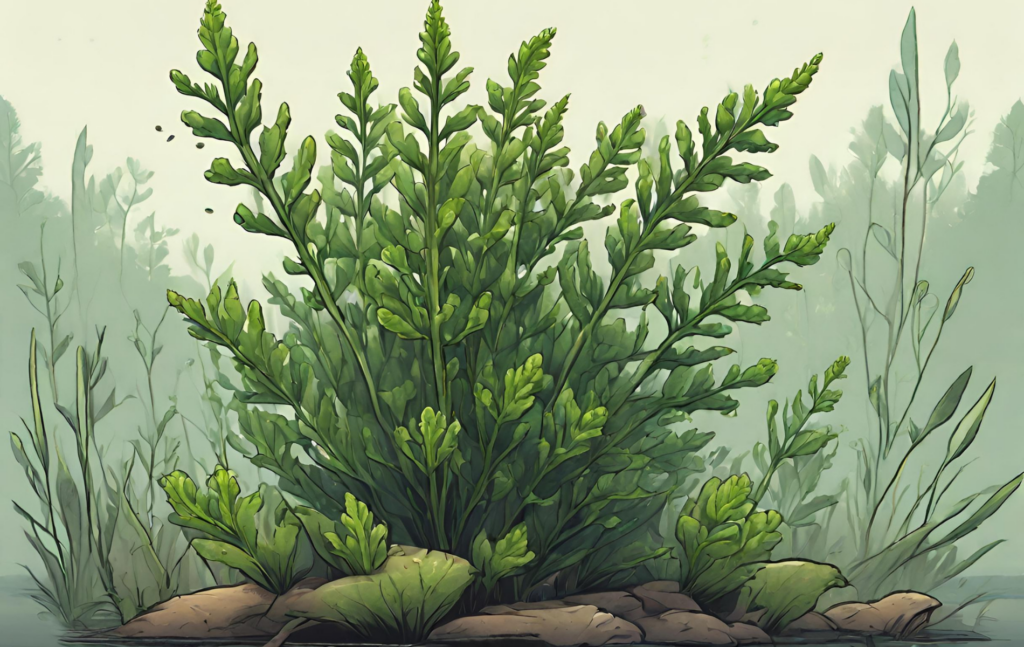 Illustration of aquarium plant hornwort