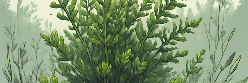 illustration of aquarium plant hornwort